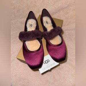 UGG Satin Flats, women’s size 9.5, color Wine, NWT